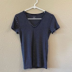 Gap navy blue shirt with white stripes. Size small